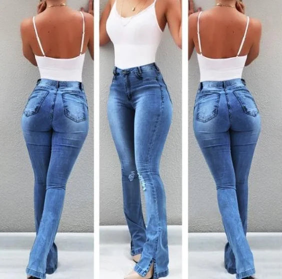 High Waist Flare Jeans – Elegante Schlaghose für Damen